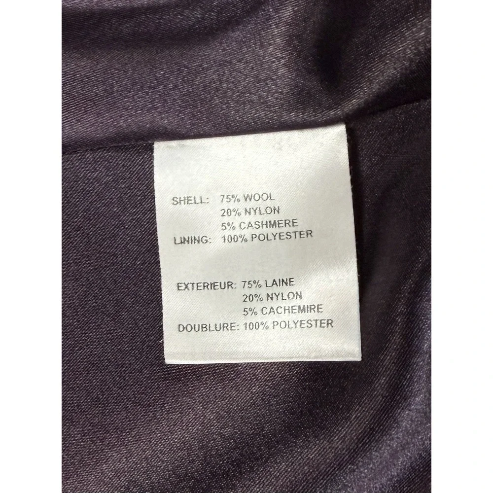 Kristen Blake Studio Collection Wool Cashmere Pea Coat Plum Purple Women's 6